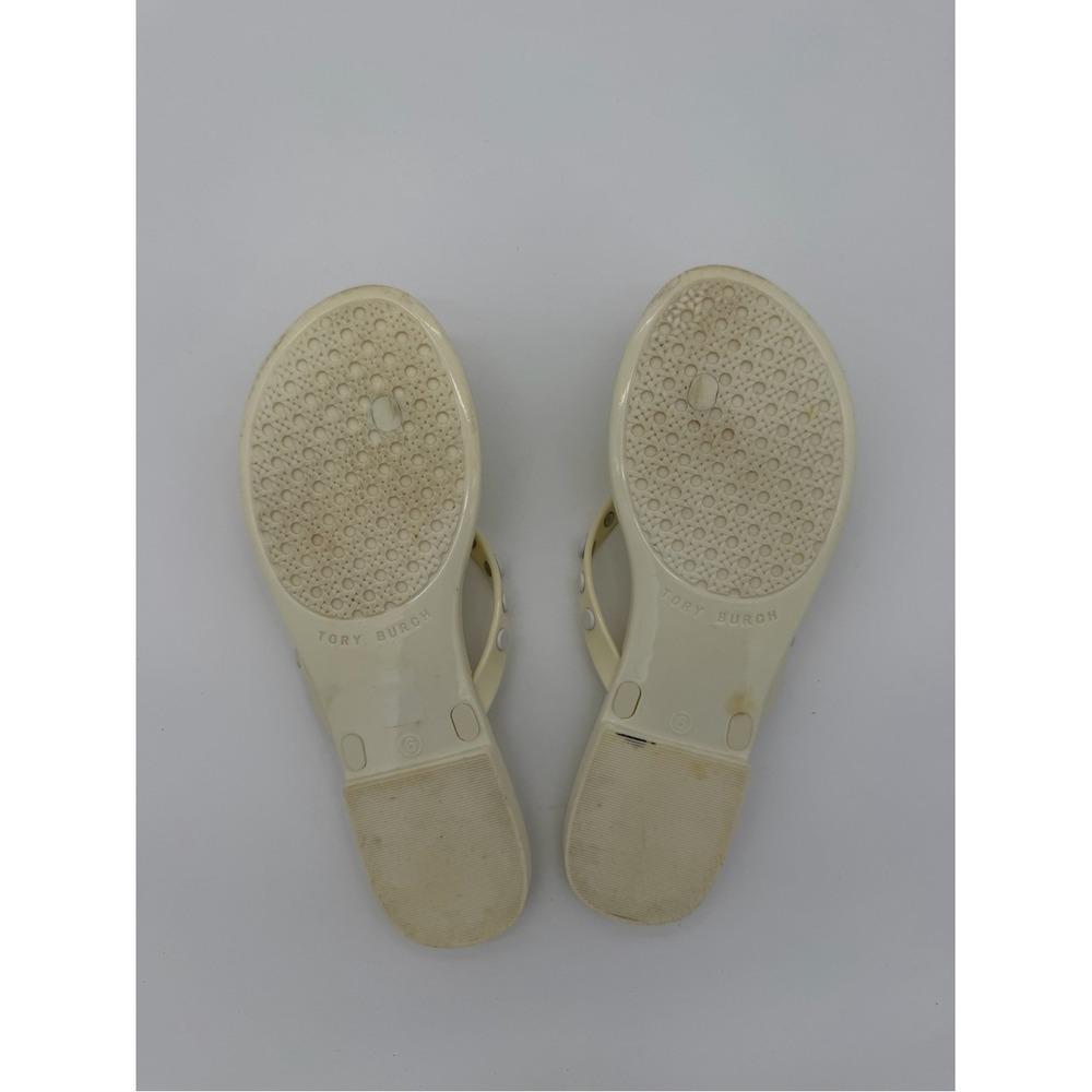 Tory Burch Cream Jelly Stud Flip Flop Sandals size 6 - Picture 8 of 9